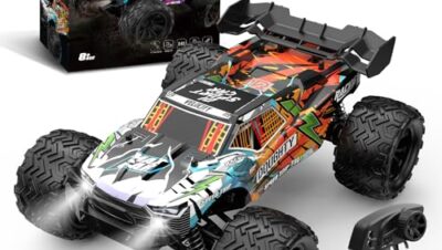 BORSCELLOR Coche Teledirigido 40 km/h, Monster Truck Teledirigido rápidos 1:16 para Adultos, Coches RC 4WD Coches RC Car de Alta Velocidad con 2 baterías para niños Adultos 8 años
