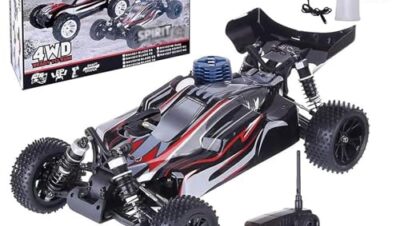 Genérico Coche RC Nitro 1/10 para adultos, 70 km/h, 2,4 G, dos velocidades, vehículo teledirigido con motor de gasolina Nitro, tracción a las cuatro ruedas, camión de hobby con motor de gasolina,Negro