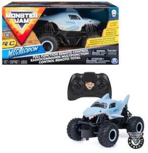 Coche Teledirigido Tiburón: El Más Emocionante y Realista para Niños y Adultos MONSTER JAM - COCHE TELEDIRIGIDO MEGALODÓN - Coche RC Monster Truck Megalodon a Escala 1:24 - 2.4GHZ hasta 76m - 6044952 - Juguetes Niños 4 Años +